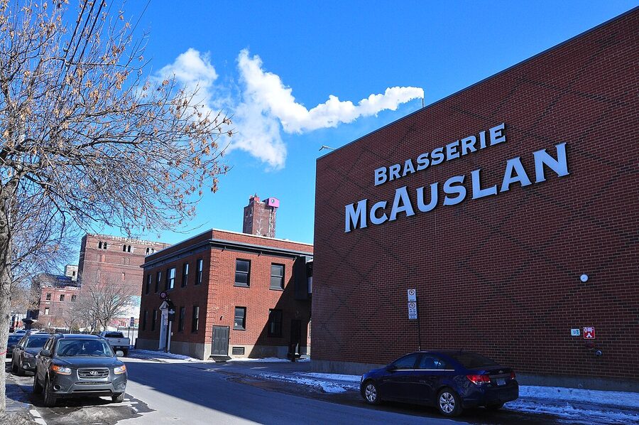 Brasserie McAuslan brewery building with brick façade in Saint-Henri Montreal